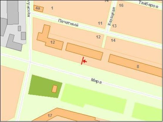 Схема рекламной плоскости по адресу Zt 088 проспект Миру,10 А р-к Хмільники