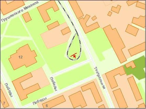 Схема рекламной плоскости по адресу Zt 080 площа Перемоги,13 А