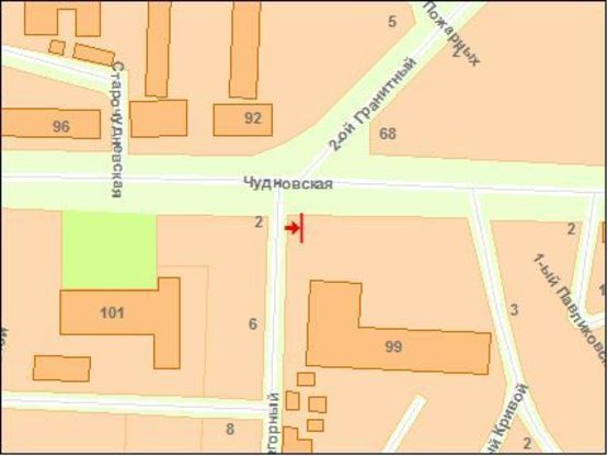 Схема рекламной плоскости по адресу Zt 072 вул. Чуднівська,99 фармацевтична академія А