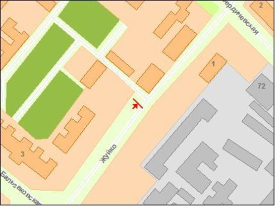 Схема рекламної площини за адресою Zt 083 вул Жуйка,4 Б