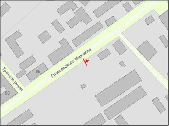 Схема рекламной плоскости по адресу Zt 105 вул. Грушевського ,95-б ТРЦ"Глобал.UA "Центральний речовий" №3 Б