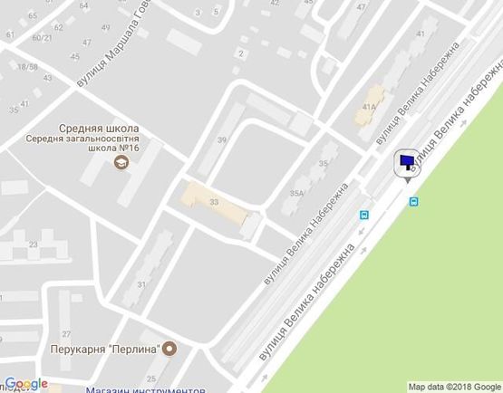 Схема рекламної площини за адресою ул. Большая Набережная (ул.50-летия СССР), 41-А, район авторынка, на разделительной полосе, направление из центра