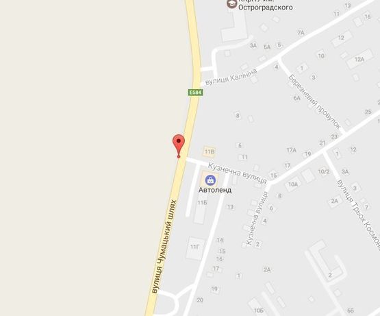 Схема рекламної площини за адресою ул. Чумацкий шлях (ул.Сербиченко), 11-Г, напротив СТО «Автоленд», Кировоградское направление