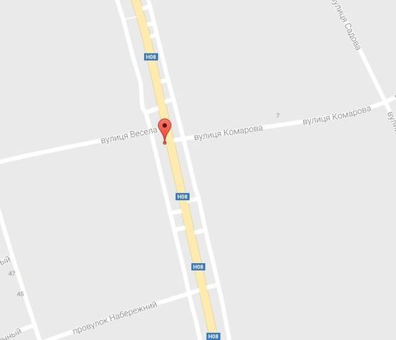 Схема рекламной плоскости по адресу ул. Киевская, возле домовладения № 185