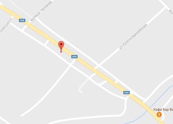 Схема рекламной плоскости по адресу ул. Большая Набережная (ул.50-летия СССР), 17, район магазинов «Оптовичок», на разделительной полосе, направление в центр