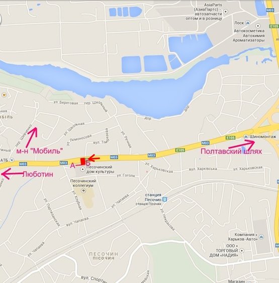 Схема рекламной плоскости по адресу Полтавский шлях-пос.Песочин, дом культуры (выезд из города)