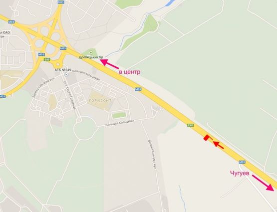 Схема рекламної площини за адресою Ростовская трасса-разделитель возле АЗС ОККО 2(въезд в город)