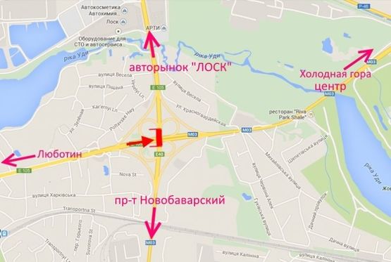 Схема рекламной плоскости по адресу Брандмауэр №2-Полтавский шлях - развязка с окружной-в центр