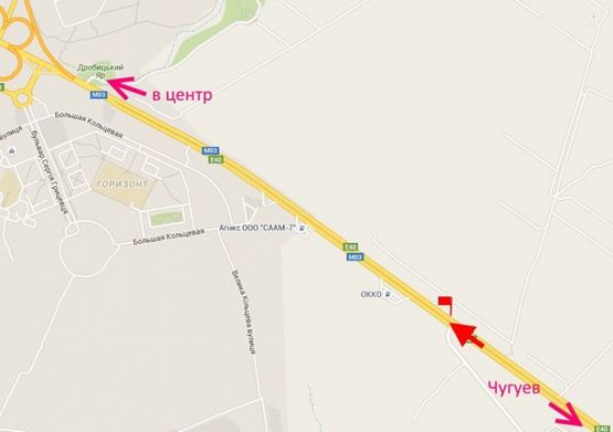 Схема рекламной плоскости по адресу Московский пр-т - Ростовская трасса возле АЗС ОККО 7(въезд в город)