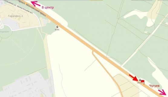 Схема рекламної площини за адресою Московский пр-т - Ростовская трасса - АЗС Аэлита-3-выезд из города