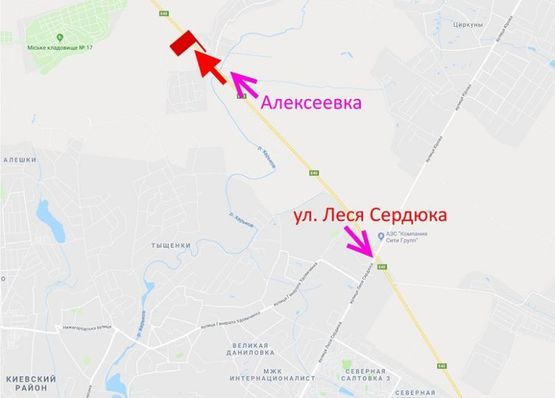 Схема рекламної площини за адресою Окружная дорога-498 км возле АЗС  Prime  в ст. Алексеевки