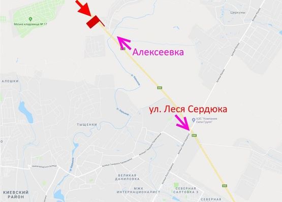 Схема рекламной плоскости по адресу Окружная дорога-498 км возле АЗС  Prime  ст. Салтовки