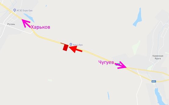 Схема рекламної площини за адресою Ростовская трасса -АЗС Лилия - в ст. Харькова