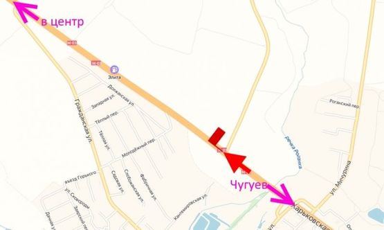 Схема рекламной плоскости по адресу Московский пр-т - Ростовская трасса возле поворота на М. Рогань-1-въезд в город