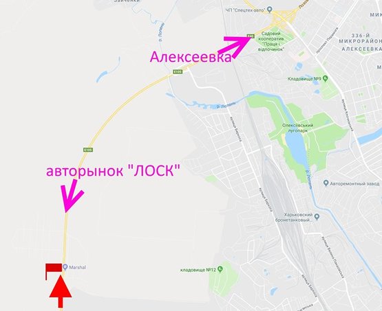 Схема рекламной плоскости по адресу Окружная дорога-478 км возле АЗС "Маршалл"- флажок№2- в ст. Алексеевки