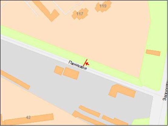 Схема рекламной плоскости по адресу ул.Панікахи, 119 тупик троллейбусів Схема рекламной плоскости по адресу ул.Панікахи, 119 тупик троллейбусів