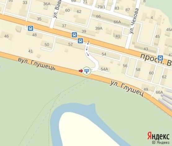 Схема рекламної площини за адресою Глушец ул., 54  к Проспекту Воли(200 м.к супермаркету "Вопак" и Приватбанк") Схема рекламної площини за адресою Глушец ул., 54  к Проспекту Воли(200 м.к супермаркету "Вопак" и Приватбанк")