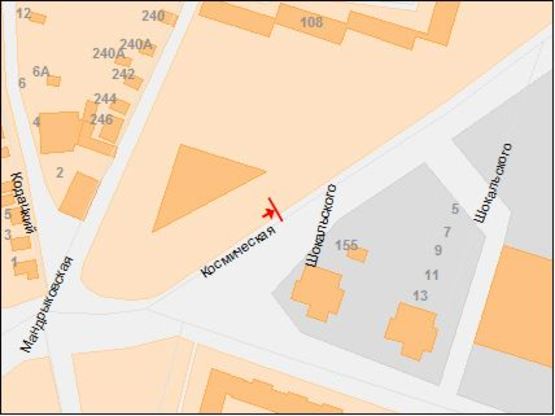 Схема рекламної площини за адресою вул.Космічна, поруч автосалон "Хонда" Схема рекламної площини за адресою вул.Космічна, поруч автосалон "Хонда"