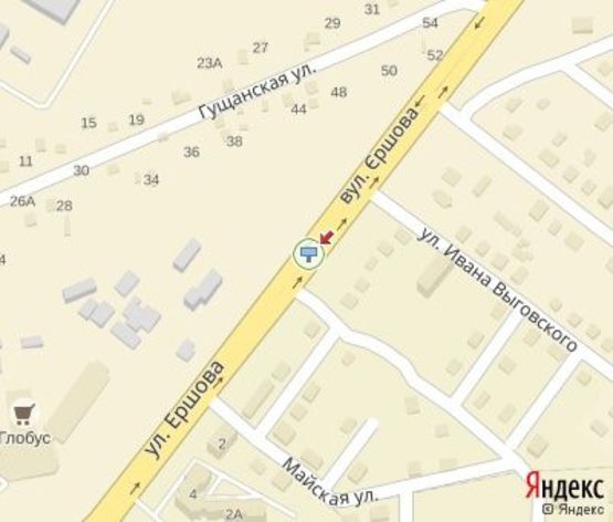 Схема рекламной плоскости по адресу Ершова ул., 39 (разделитель) в центр