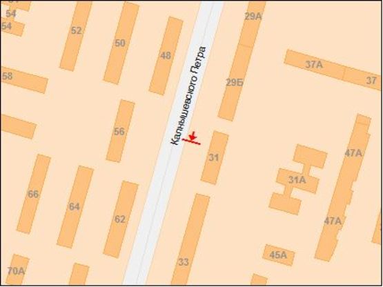 Схема рекламной плоскости по адресу вул.Петра Калнишевського, 31/ул.Косиора, 31, магазины, поток движения к ул.Б.Хмельницкого Схема рекламной плоскости по адресу вул.Петра Калнишевського, 31/ул.Косиора, 31, магазины, поток движения к ул.Б.Хмельницкого