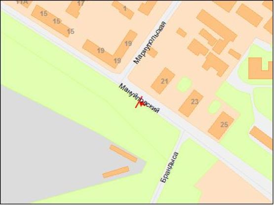 Схема рекламной плоскости по адресу пр.Мануйловский, 21/пр. Воронцова, 21 поток движения к Амурскому мосту