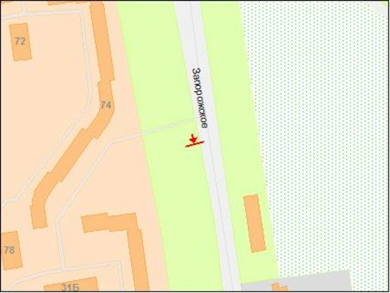 Схема рекламної площини за адресою Запорізьке шосе /Запорожское шоссе, рядом ТЦ Новая Линия, ТЦ Эпицентр, ТЦ Метро