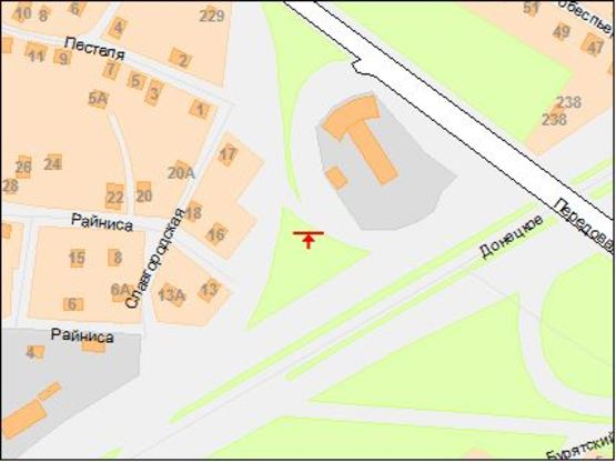 Схема рекламной плоскости по адресу Донецьке шосе - вул.Передова/Донецкое шоссе - ул.Передовая, въезд в город со стороны Полтавской трассы