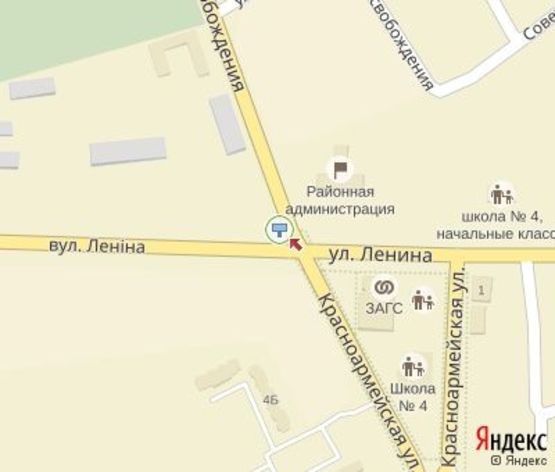 Схема рекламної площини за адресою Соборна ул. - Освобождения ул., (центр)