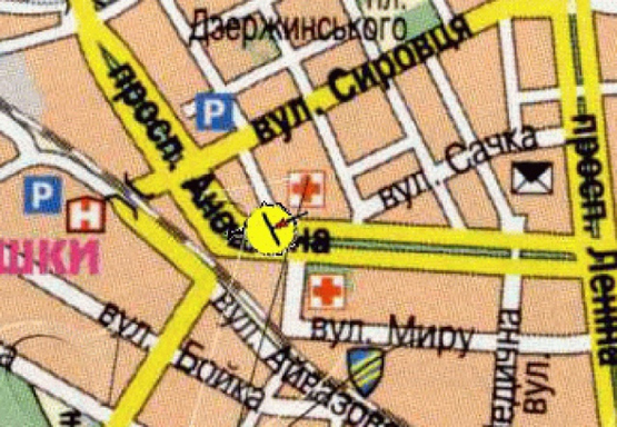 Схема рекламной плоскости по адресу пр-т Аношкіна 7, з центру/пр-т Аношкина 7, из центра