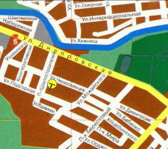 Схема рекламної площини за адресою пр-т Шахтобудівників, 13, біля супермаркету "КАПІ", в центр/Шахтостроителей пр-т 13, возле супермаркета КАПИ, в центр