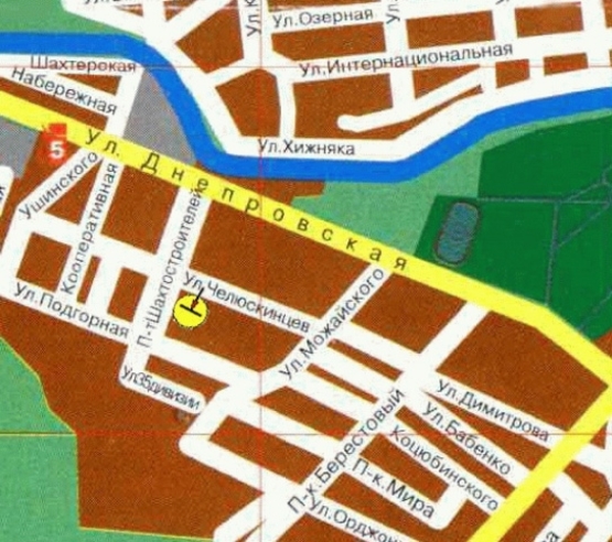 Схема рекламної площини за адресою пр-т Шахтобудівників, 13, біля супермаркету "КАПІ" з центру/Шахтостроителей пр-т 13, возле супермаркета КАПИ, из центра