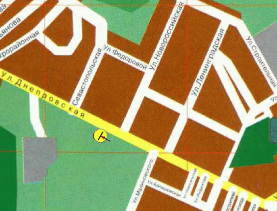 Схема рекламной плоскости по адресу вул. Дніпровська, 418, до центру/Днепровская ул. 418, в центр