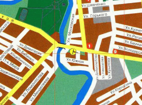 Схема рекламной плоскости по адресу вул. Дніпровська, навпроти буд. 113, в центр/Днепровская ул., напротив д.№113, из центра
