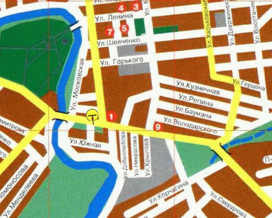 Схема рекламної площини за адресою вул. Полтавськая, 158, в центр/Полтавская ул. 158, в центр