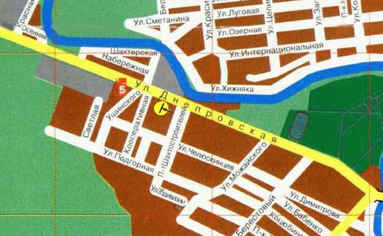 Схема рекламної площини за адресою вул. Дніпровська, 8, з центру/Днепровская ул. 8, из центра