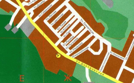 Схема рекламної площини за адресою вул. Дніпровська, 320, з центру/Днепровская ул. 320, из центра