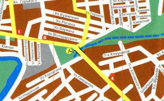 Схема рекламної площини за адресою Днепровская ул., біля вул.Успенска, в центр/Днепровская ул., возле ул.Успенская, в центр