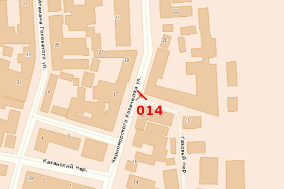 Схема рекламної площини за адресою ул.Черноморского Казачества, 24