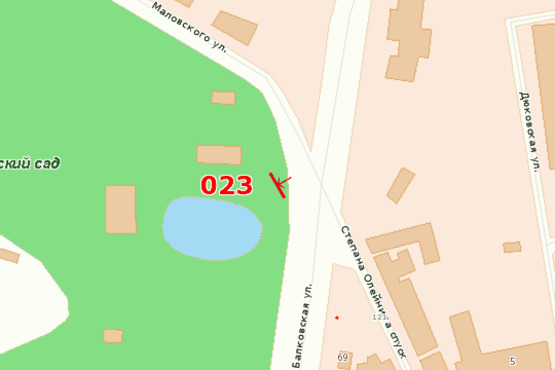 Схема рекламной плоскости по адресу ул. Балковская - ул. Градоначальницкая (Дюковский парк)