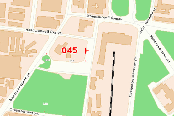 Схема рекламной плоскости по адресу Сквер 9-го Января (правый)