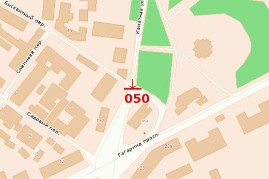 Схема рекламной плоскости по адресу ул. Слепнева,1-1  - ул. Канатная