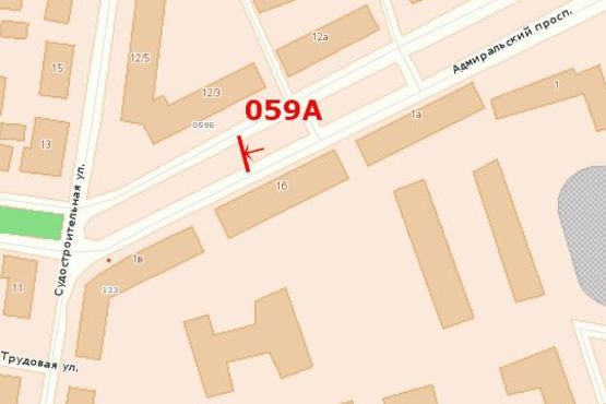 Схема рекламной плоскости по адресу пр-т Адмиральский (между Судостр и 5 ст.) на 5 - разделитель