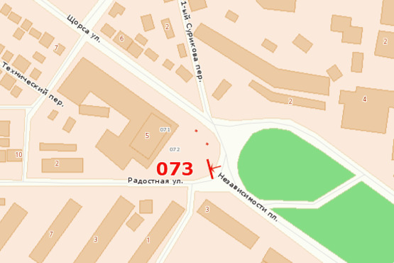 Схема рекламной плоскости по адресу пл. Независимости (левый)