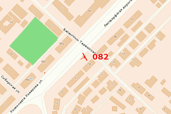 Схема рекламной плоскости по адресу Люстдорфская дор. (между пл. Толбухина и 3-й ст.)