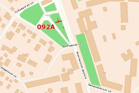 Схема рекламной плоскости по адресу Фонтанская дорога, 65 (напротив)