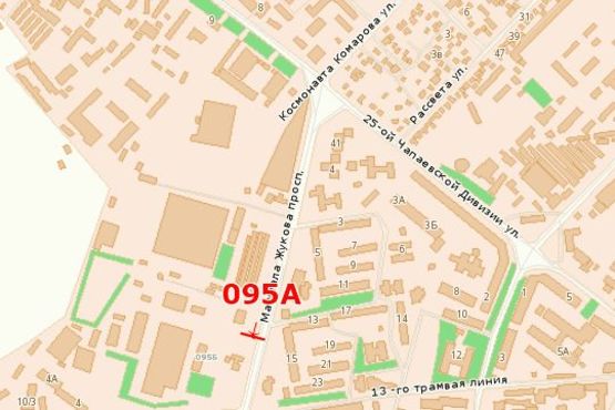 Схема рекламної площини за адресою пр-т М. Жукова (автосалон) - супермаркет "Сiльпо"