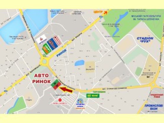 Схема рекламной плоскости по адресу Довженка      автобазар