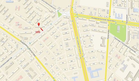 Схема рекламной плоскости по адресу ул. Космонавтов, 8