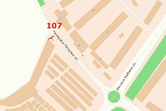 Схема рекламної площини за адресою ул. Ген. Петрова, 48-А