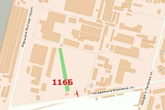 Схема рекламной плоскости по адресу ул. Академика Вильямса, 82 (возле Метро)
